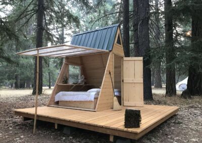 C - Tiny A frame cabin in the woods awning